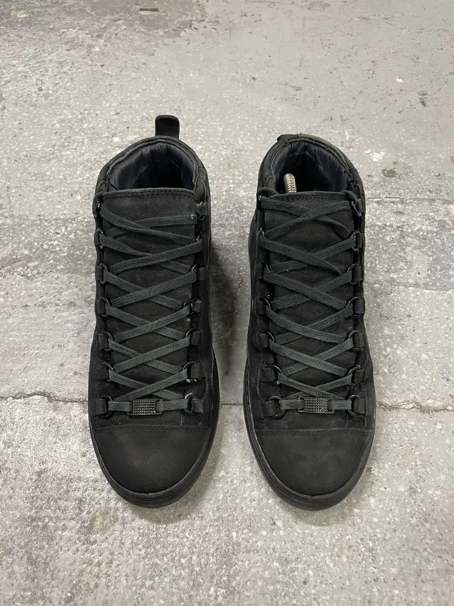 Balenciaga Arena High Black Suede Leather Sneakers - Image 2