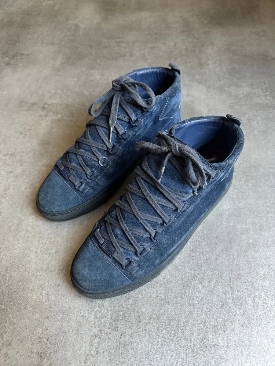 Balenciaga Arena High Blue Suede Leather Shoes - Image 8
