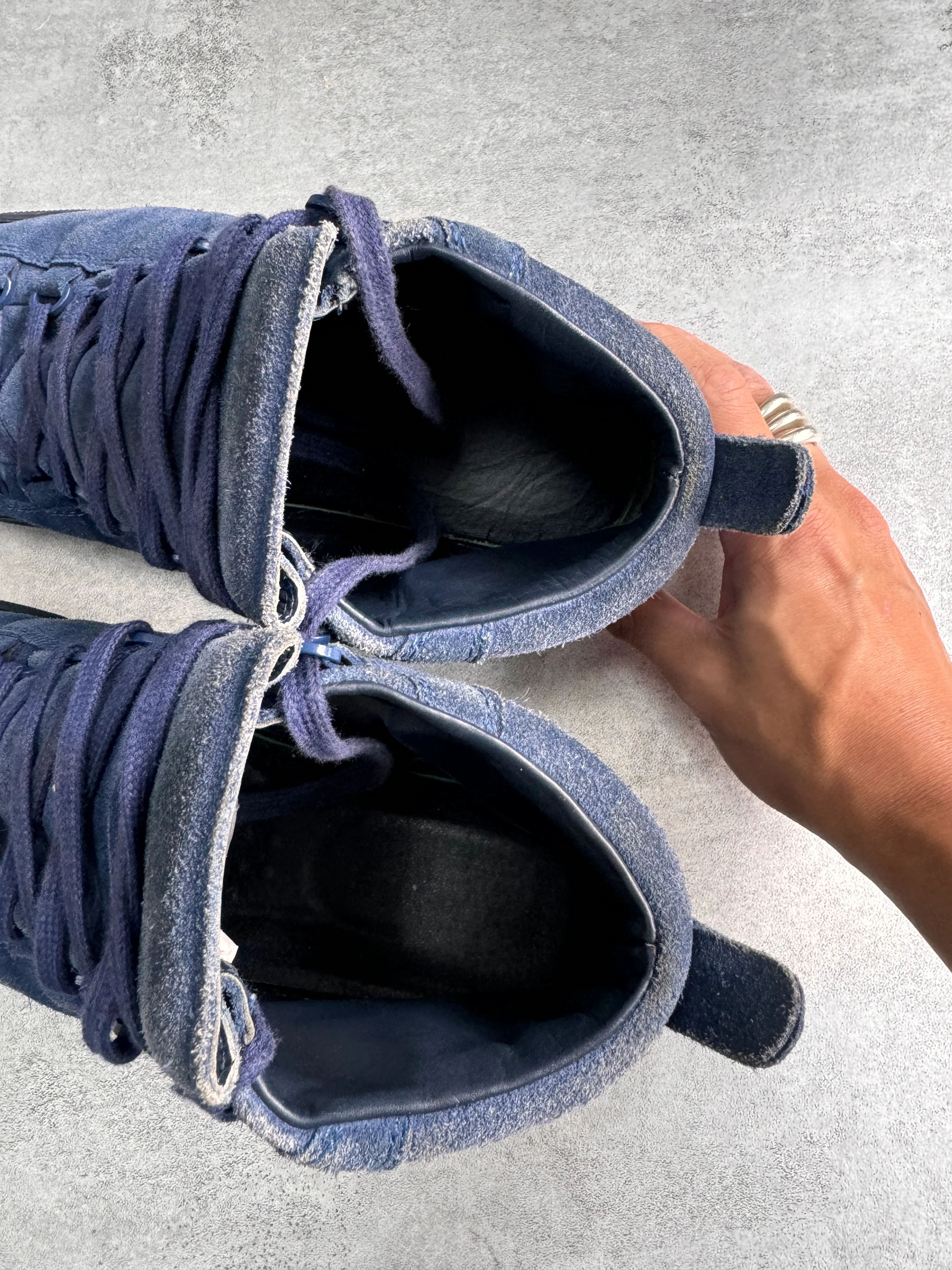 Balenciaga Arena High Blue Suede Leather Sneakers - Image 7