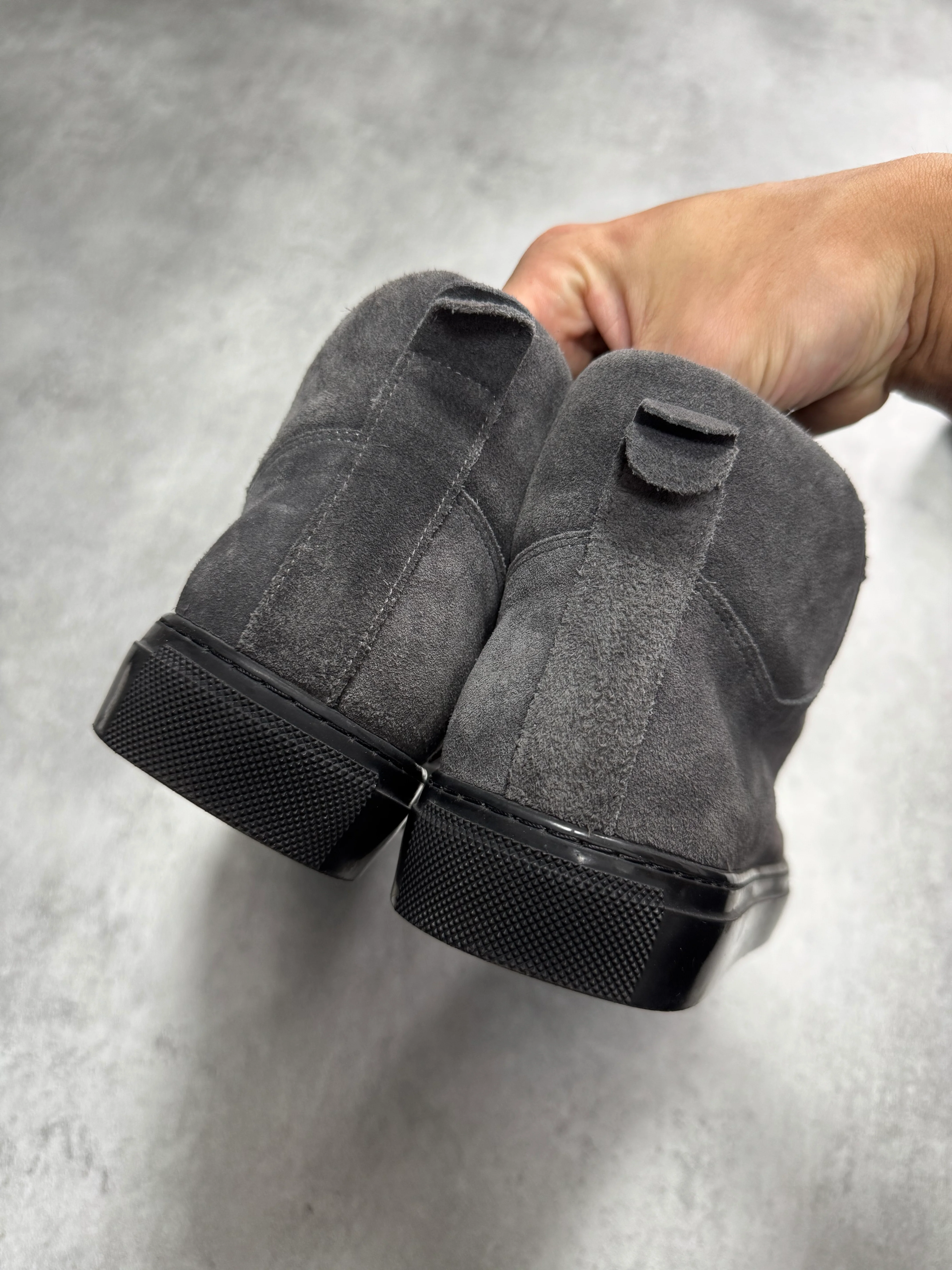 Balenciaga Arena High Dark Grey Suede Leather Sneakers - Image 5