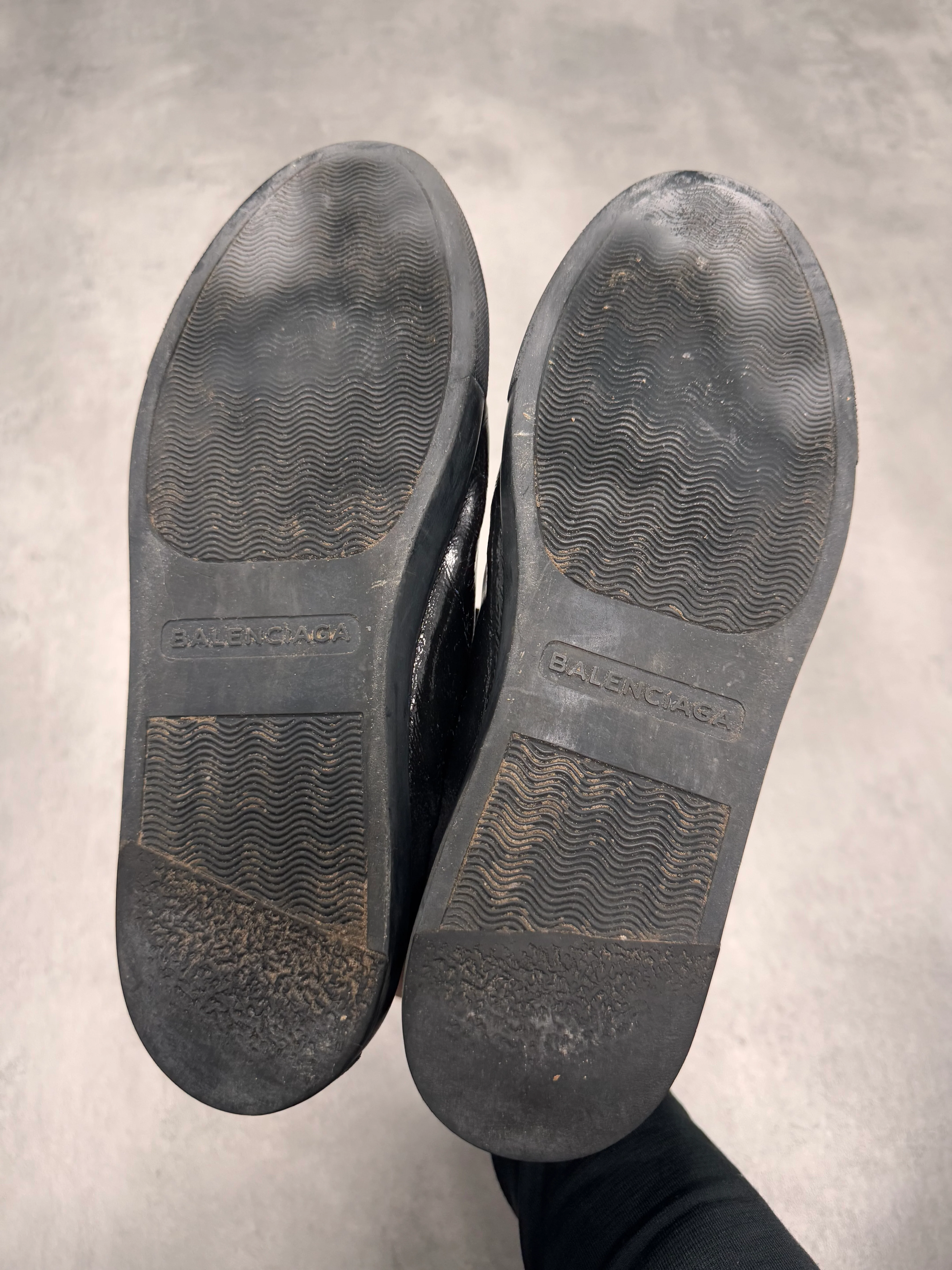 Balenciaga Arena High Hybrid Varnished Double Black Suede Leather Sneakers - Image 8