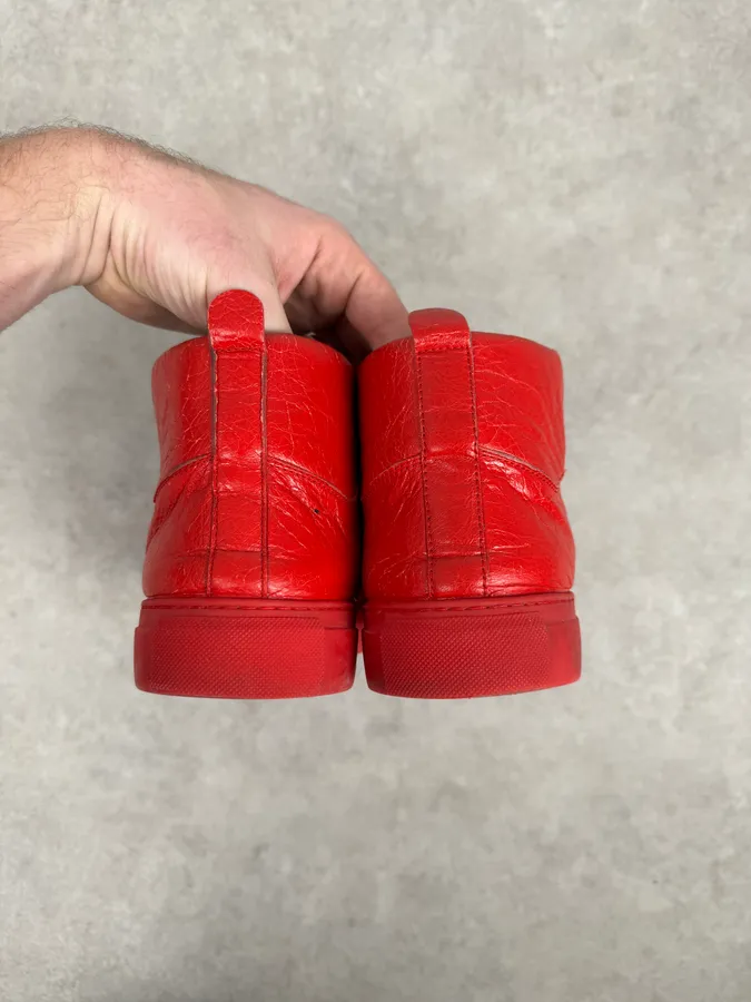 Balenciaga Arena High Red Leather Sneakers - Image 6