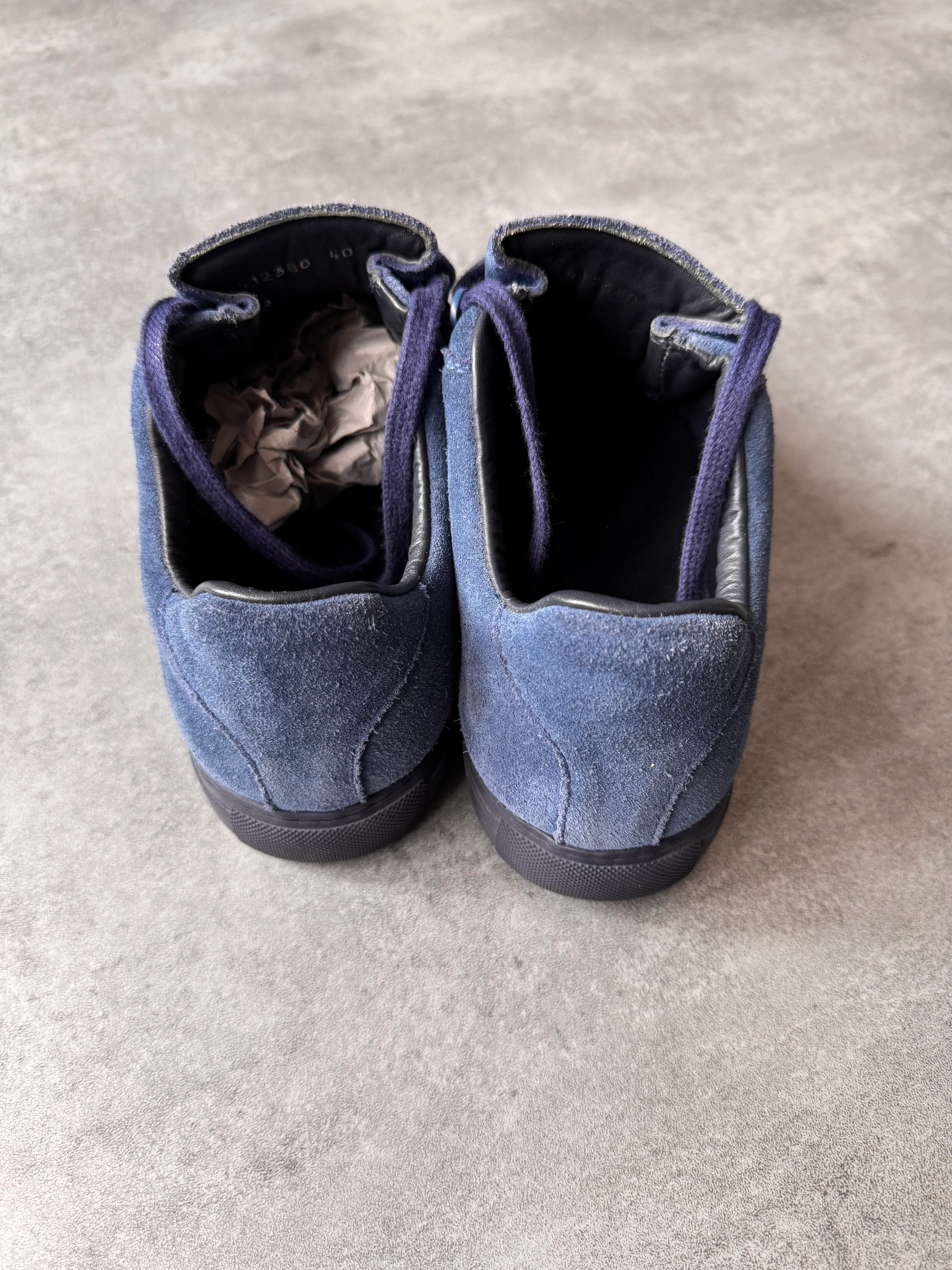 Balenciaga Arena Low Blue Suede Leather Sneakers - Image 6