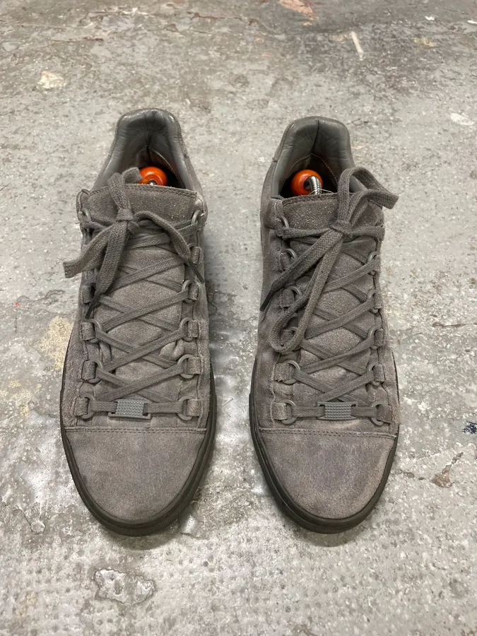 Balenciaga Arena Low Leather Grey Suede Sneakers - Image 5