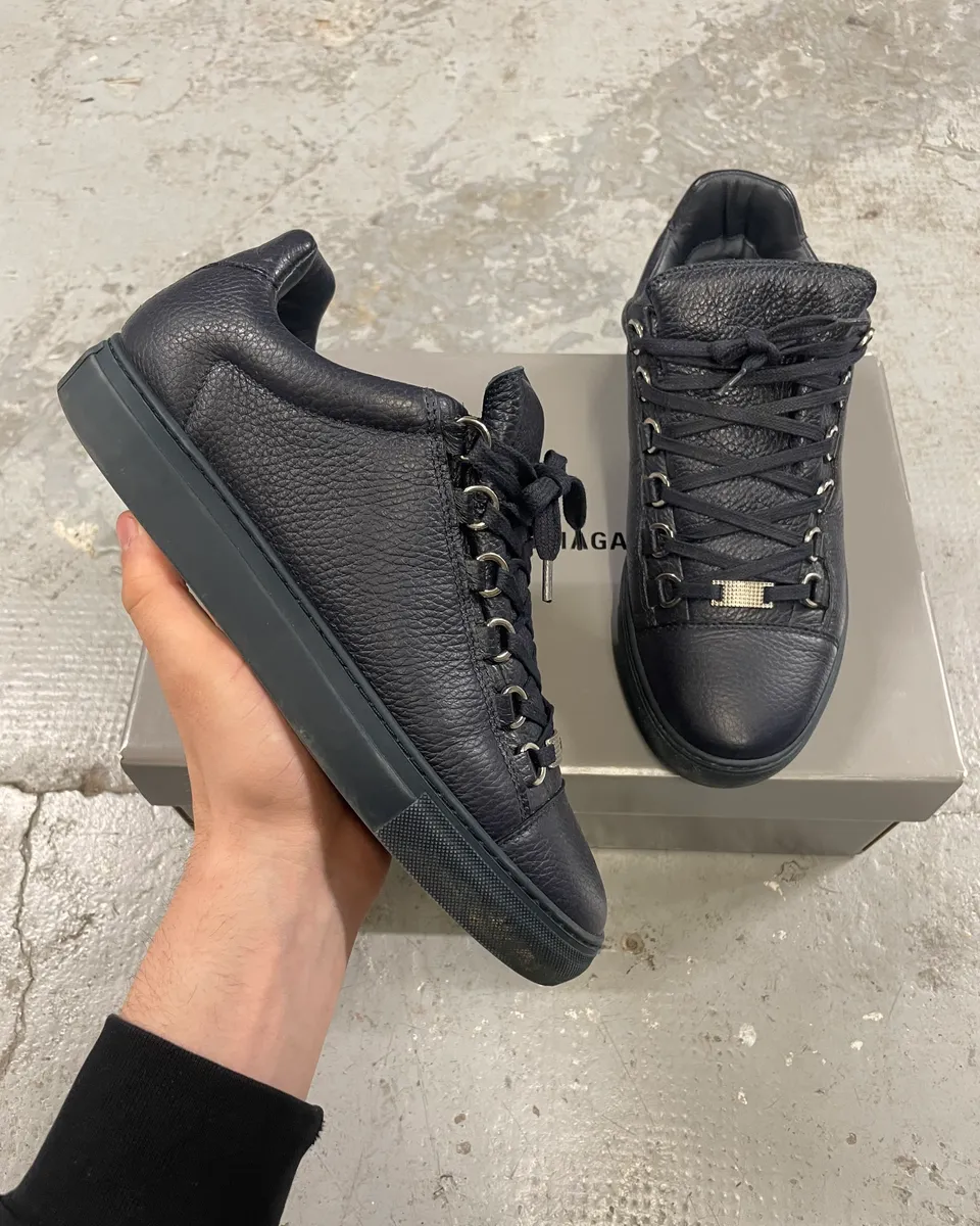 Balenciaga Arena Low Navy Leather Shoes