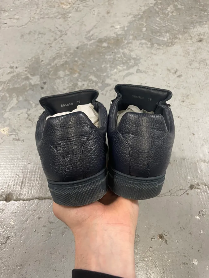 Balenciaga Arena Low Navy Leather Shoes - Image 7