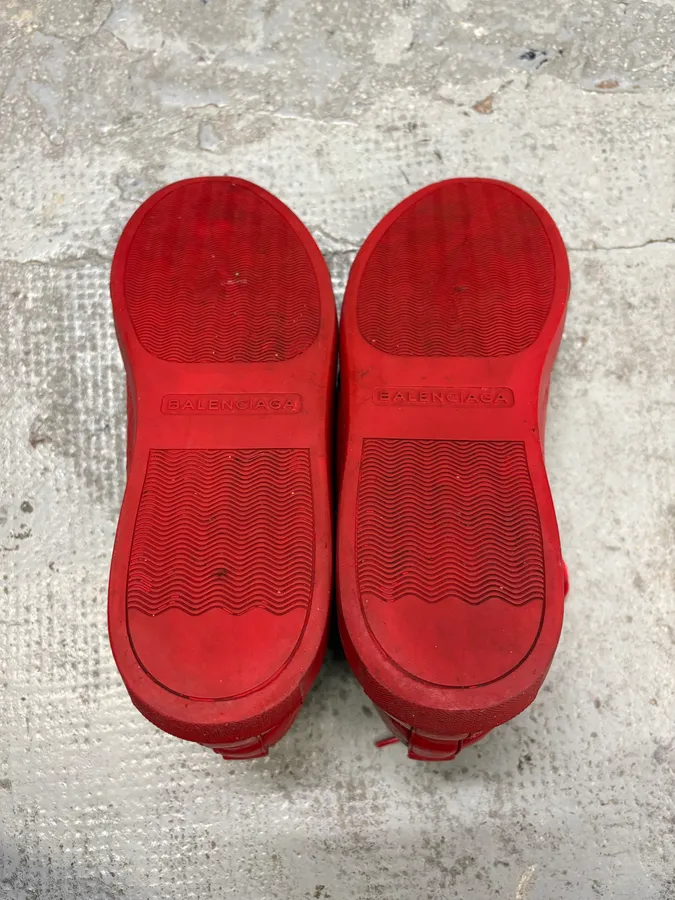 Balenciaga Arena Red High Leather Sneakers - Image 8