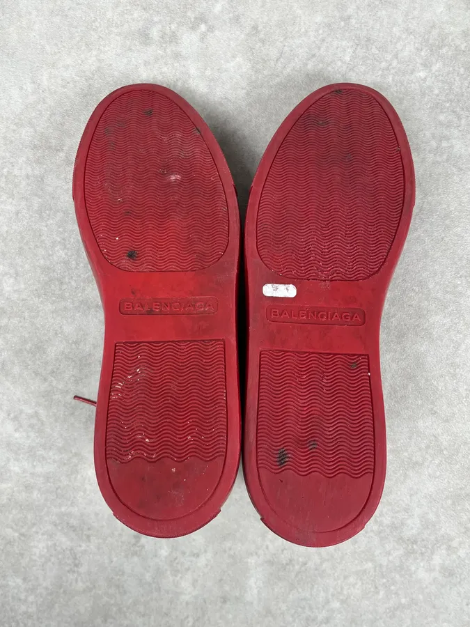 Balenciaga Arena Red High Leather Sneakers - Image 7
