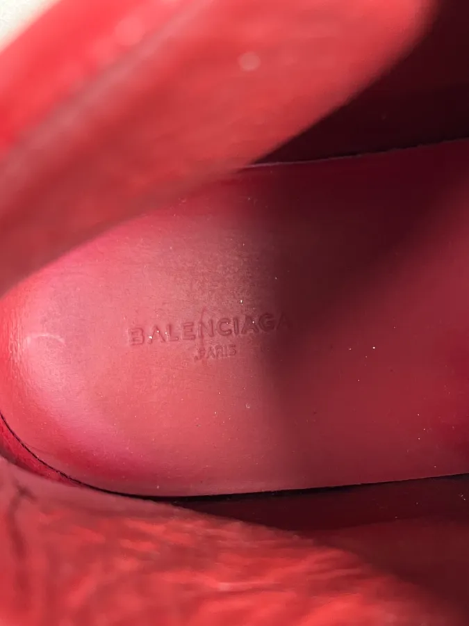 Balenciaga Arena Red High Leather Sneakers - Image 9