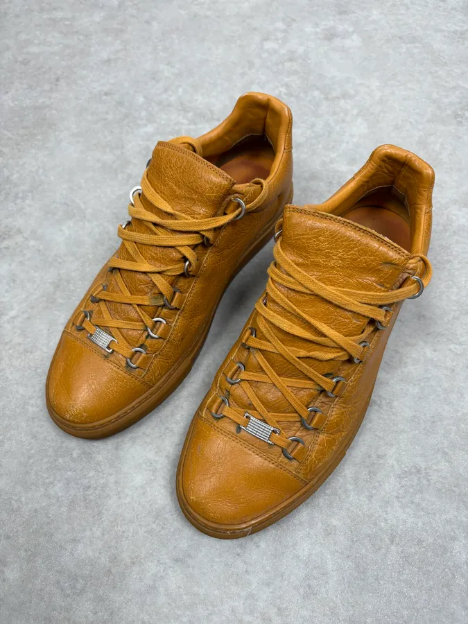 Balenciaga Arena Yellow Leather Sneakers - Image 3