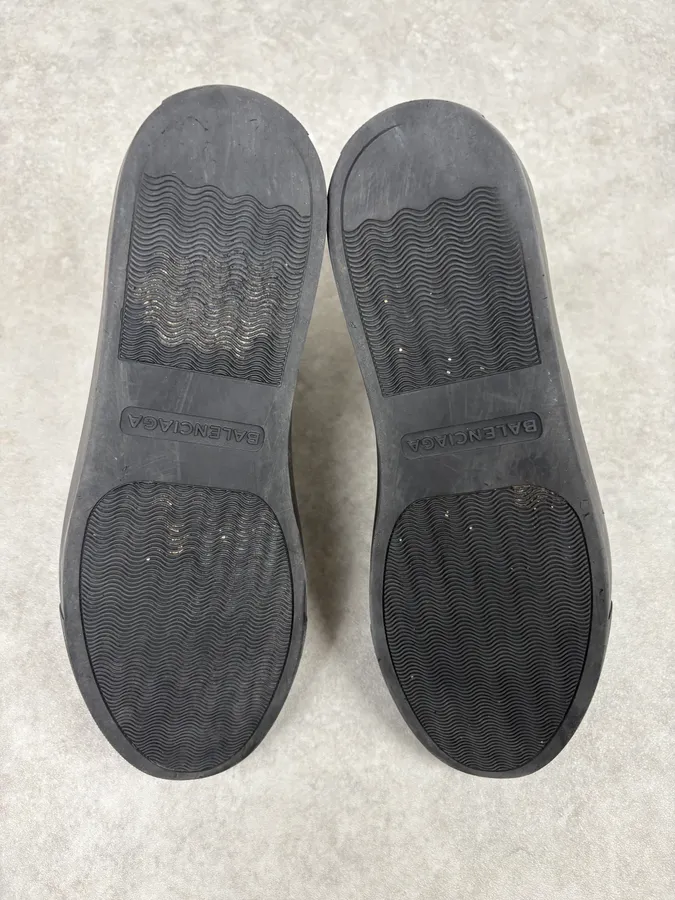 Balenciaga Black Abstract White Painted High Sneakers - Image 7
