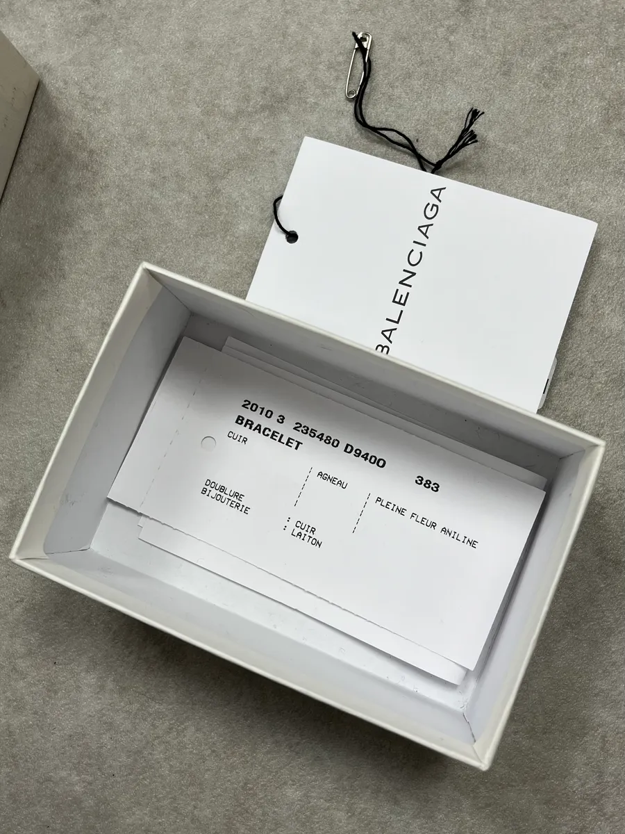 Balenciaga Black Lamb Leather StuddedBracelet - Image 11