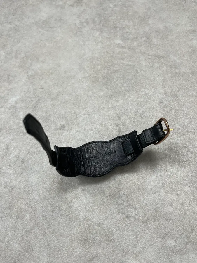 Balenciaga Black Lamb Leather StuddedBracelet - Image 6