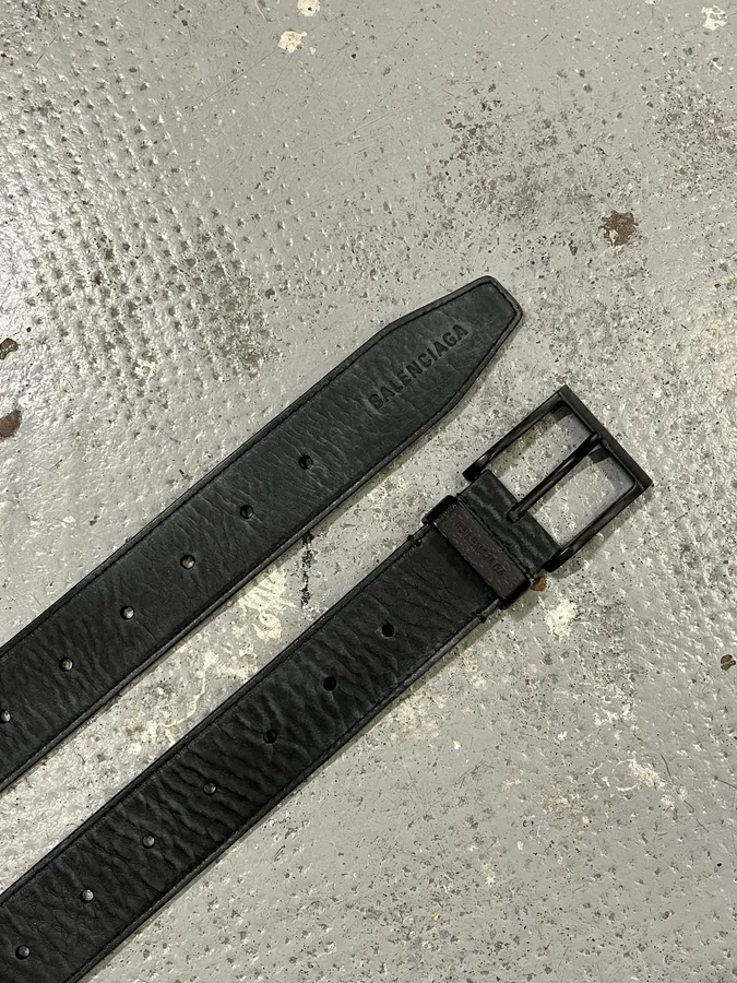 Balenciaga Black Leather Belt - Image 4