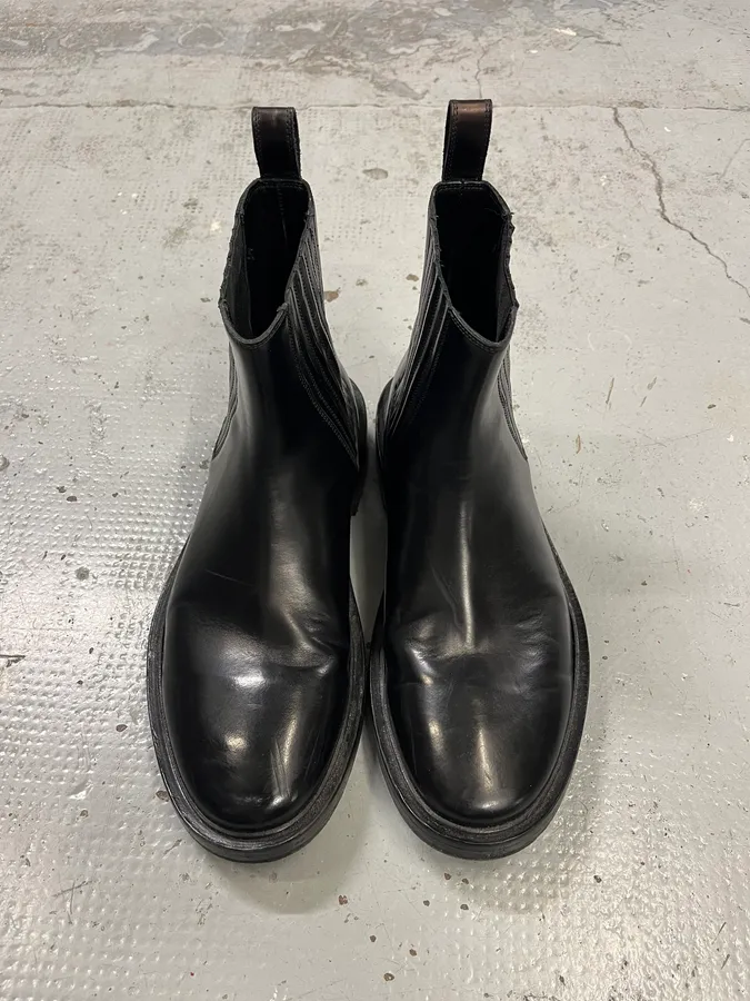 Balenciaga Black Premium Chelsea Classy Leather Boots - Image 4