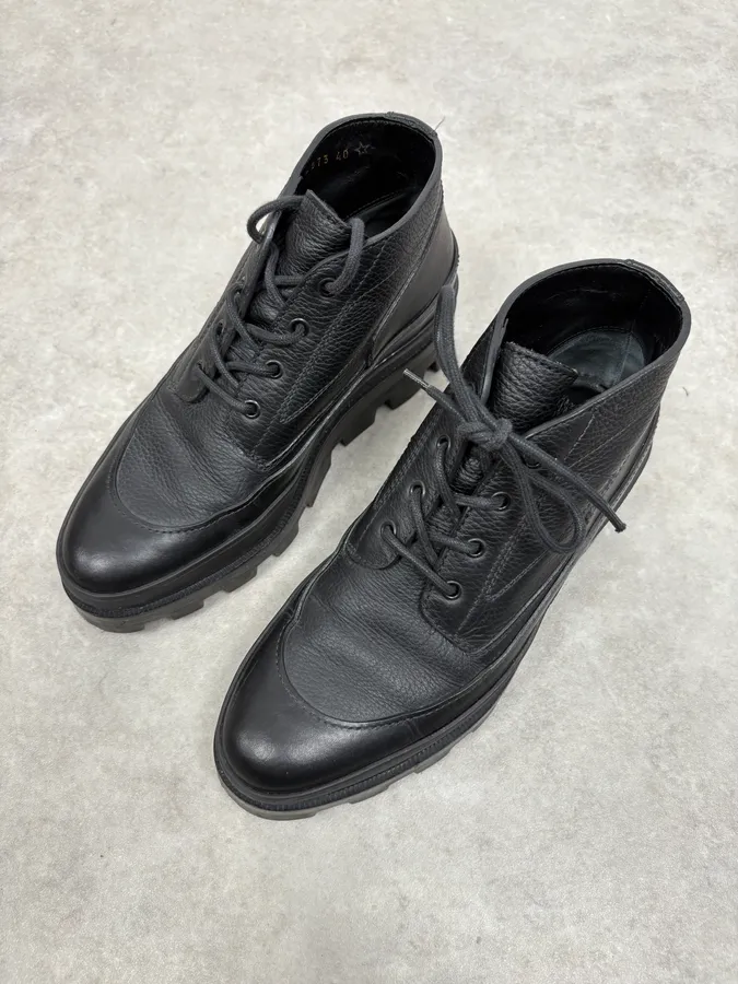 Balenciaga Black Premium Mountain Leather Boots - Image 3