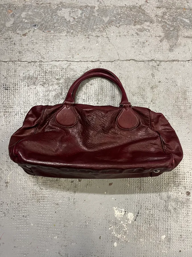 Balenciaga Bordeaux Leather Handle Bag - Image 6