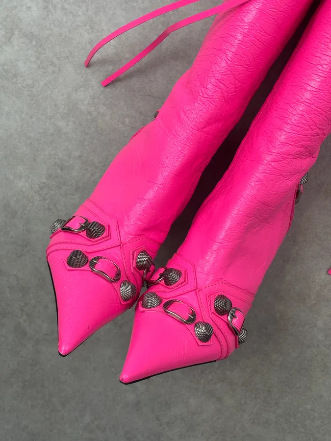 Balenciaga Cagole pink 90mm Boots Pink 40 - Image 7