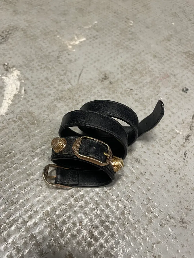 Balenciaga City Black Leather Bracelet - Image 5