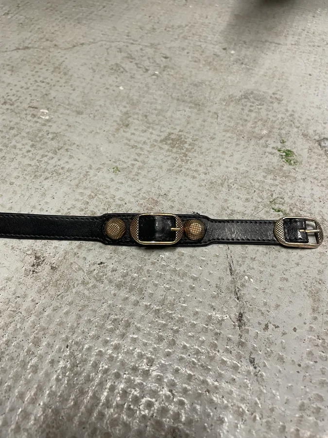 Balenciaga City Black Leather Bracelet - Image 6