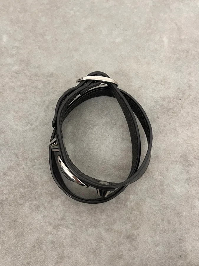 Balenciaga City Black Studded Leather Bracelet - Image 5
