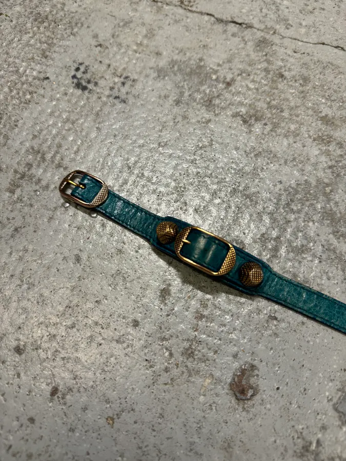 Balenciaga City Blue Studded Armband Bracelet - Image 5