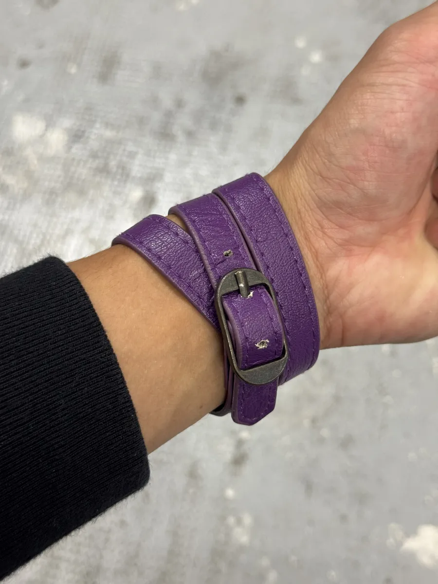 Balenciaga City Purple Studded Bracelet - Image 4