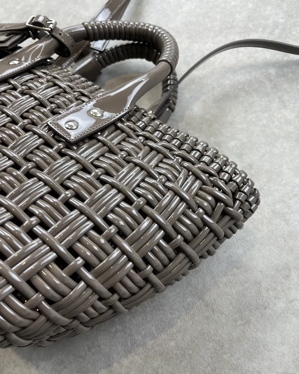 Balenciaga Grey Basket Handle Bag - Image 6