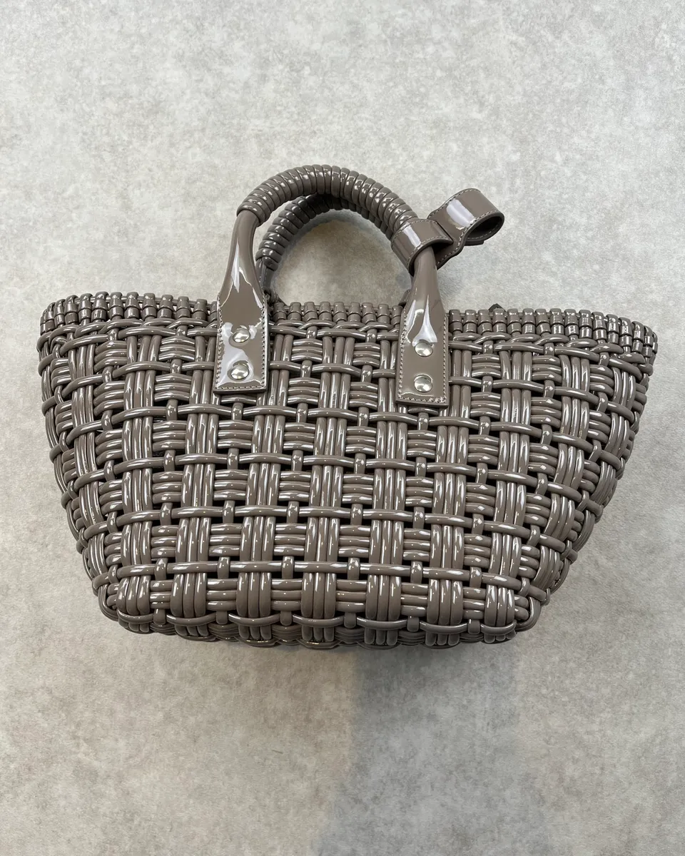 Balenciaga Grey Basket Handle Bag - Image 8