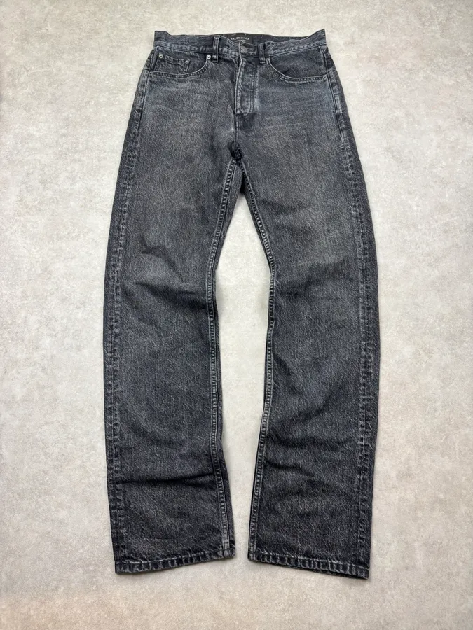 Balenciaga Grey Denim Straight Leg Jeans