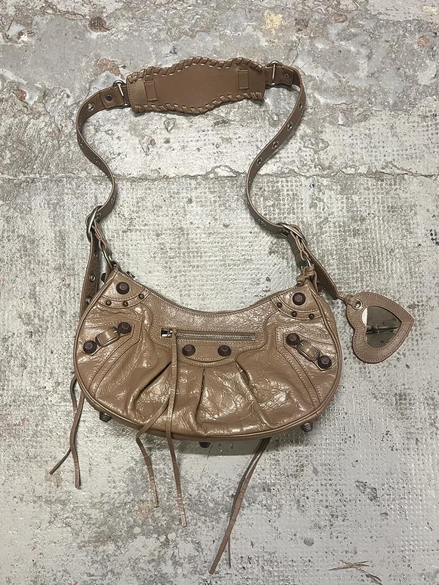 Balenciaga Le Cagole Beige Light Brown Small Shoulder Bag