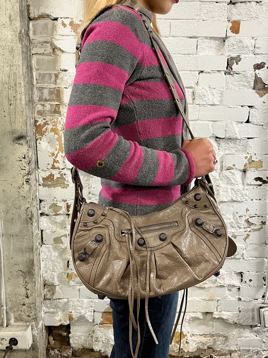 Balenciaga Le Cagole Beige Light Brown Small Shoulder Bag - Image 2