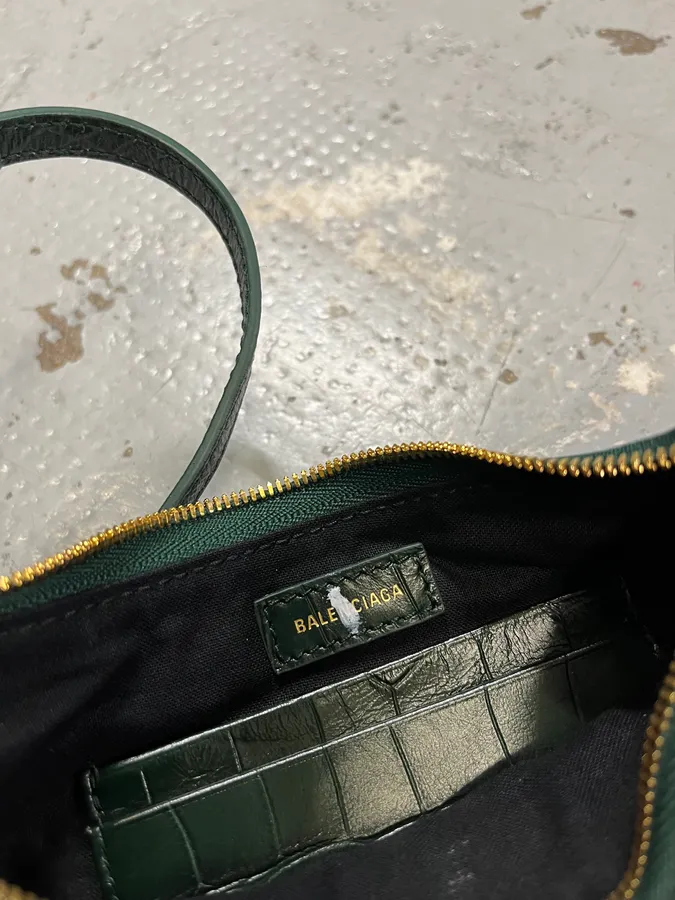 Balenciaga Le Cagole Croco Embossed Green Mini Green City Bag - Image 10