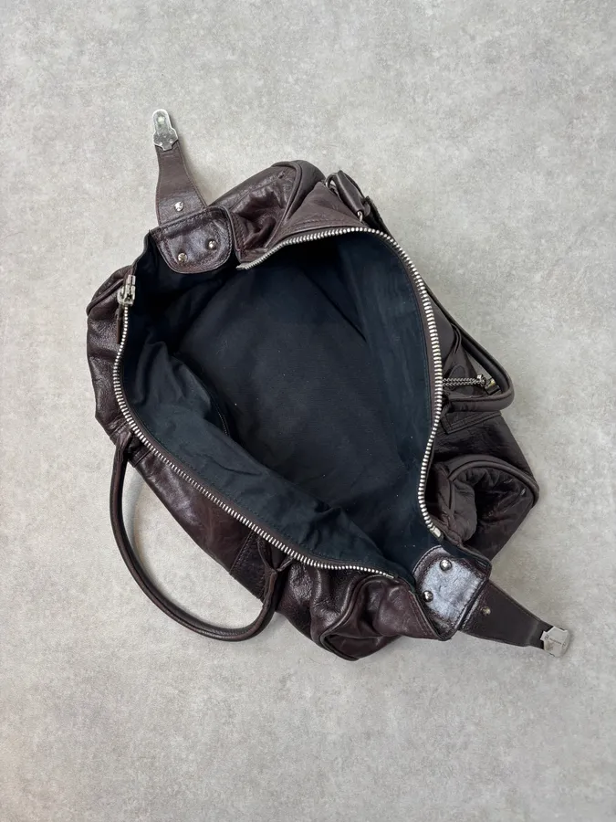 Balenciaga Motocross Giant Brown Leather Duffle Bag - Image 12