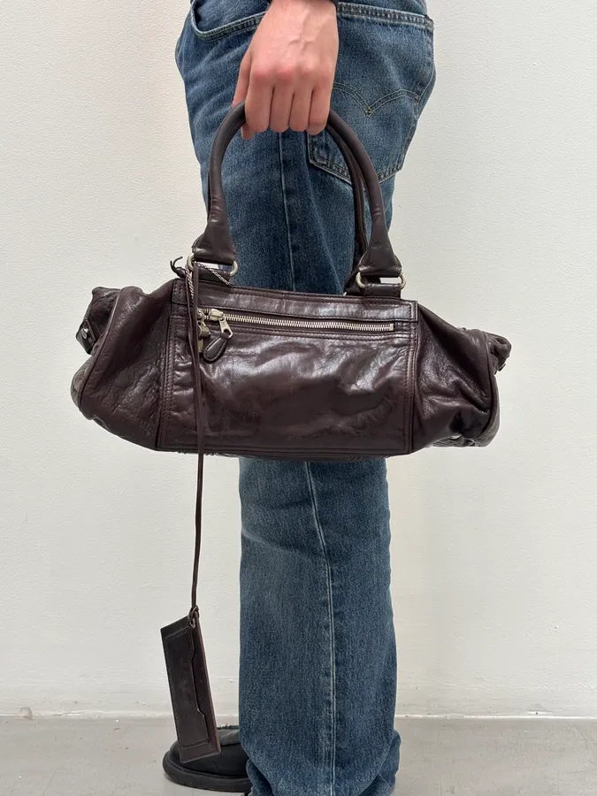 Balenciaga Motocross Giant Brown Leather Duffle Bag - Image 3