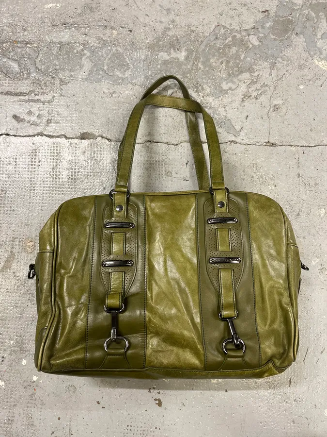 Balenciaga Olive Green Premium Leather Handle Bag - Image 3