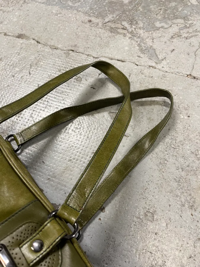 Balenciaga Olive Green Premium Leather Handle Bag - Image 6