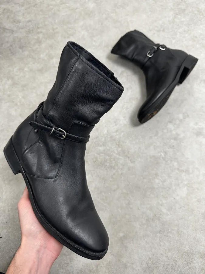 Balenciaga Paris Black Ankle Leather Boots