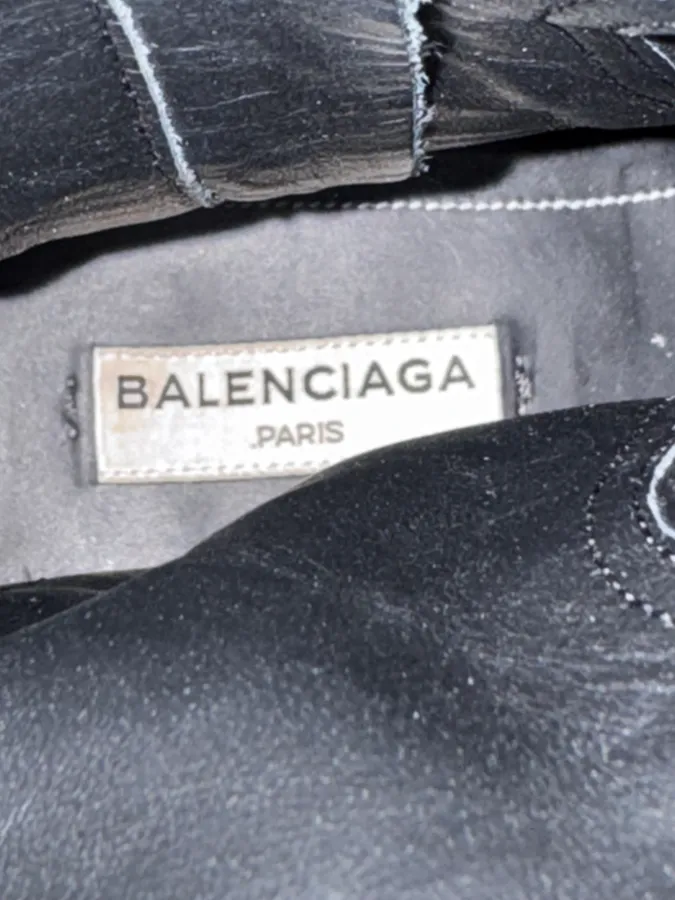 Balenciaga Paris Black Ankle Leather Boots - Image 9