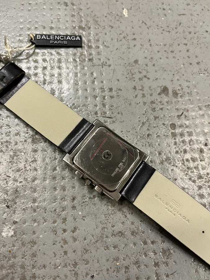 Balenciaga Paris Black Leather Minimalist Watch - Image 13