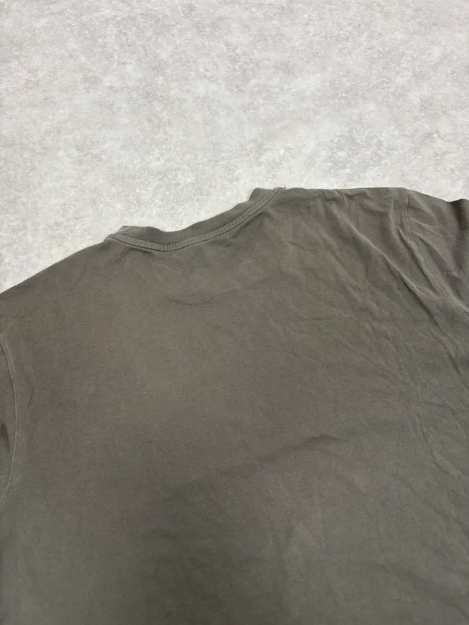 Balenciaga Paris Olive Green Painted Abstract T-Shirt - Image 7
