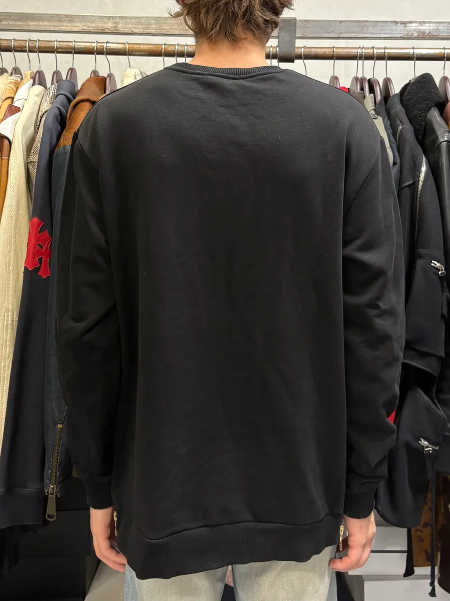 Balmain Black Graphic Monsters Zip Sweater - Image 3