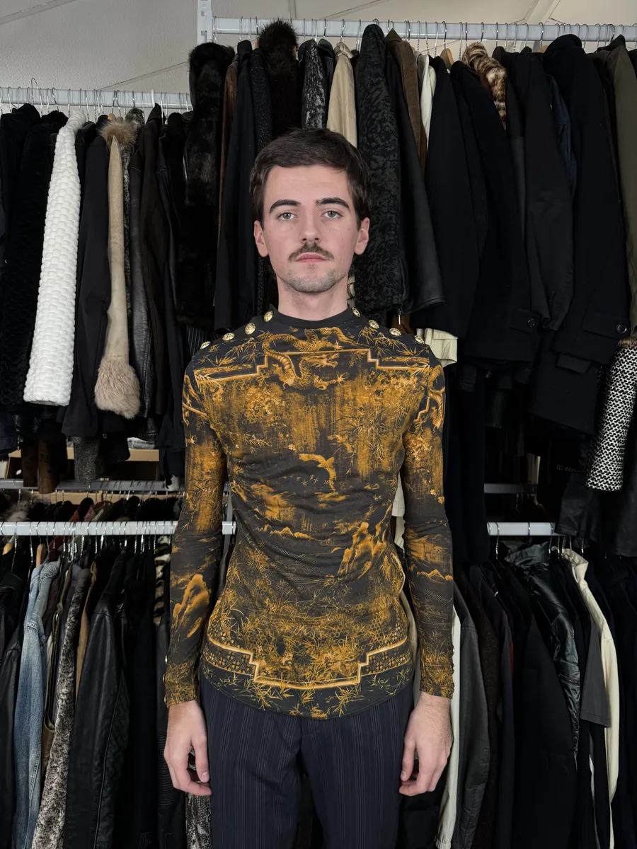 Balmain Gold & Black Signature Dynasty Longsleeve - Image 3