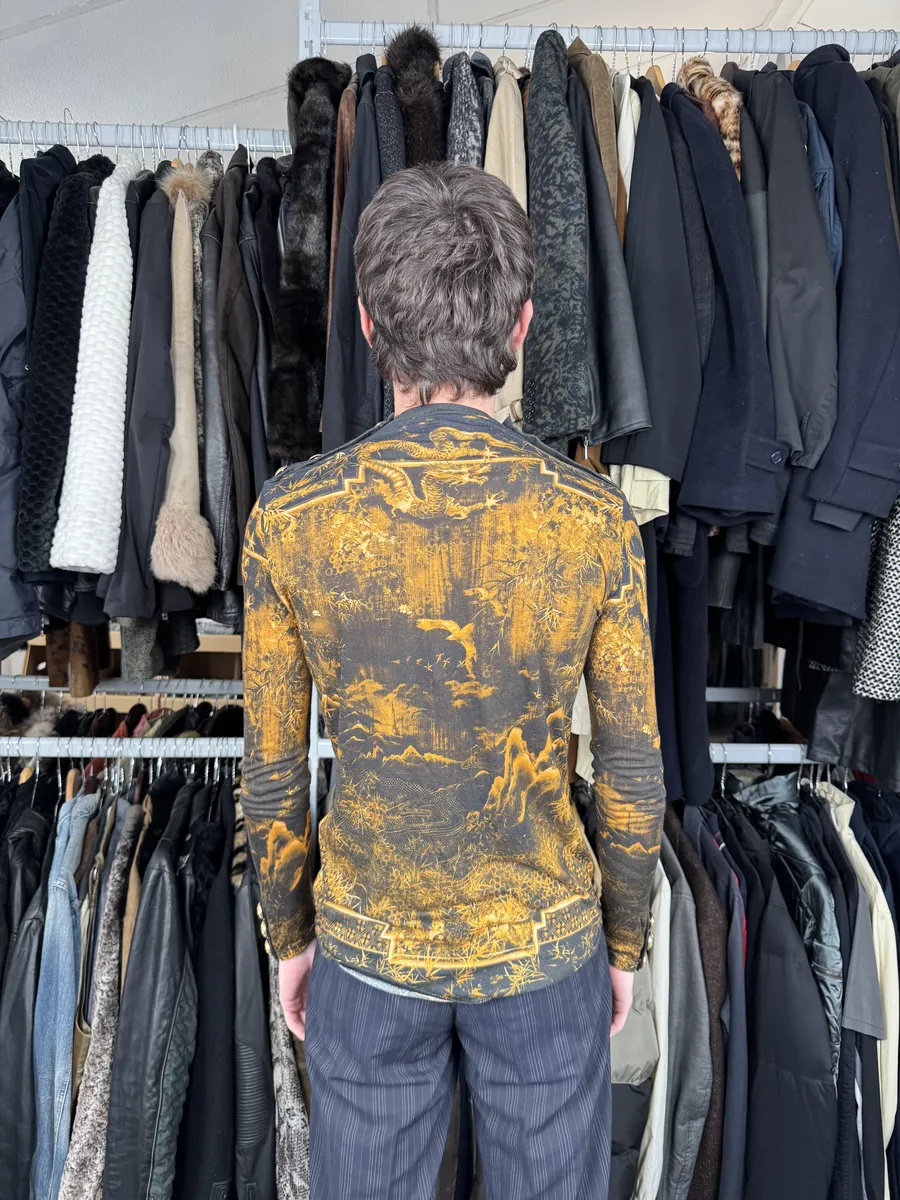 Balmain Gold & Black Signature Dynasty Longsleeve - Image 4