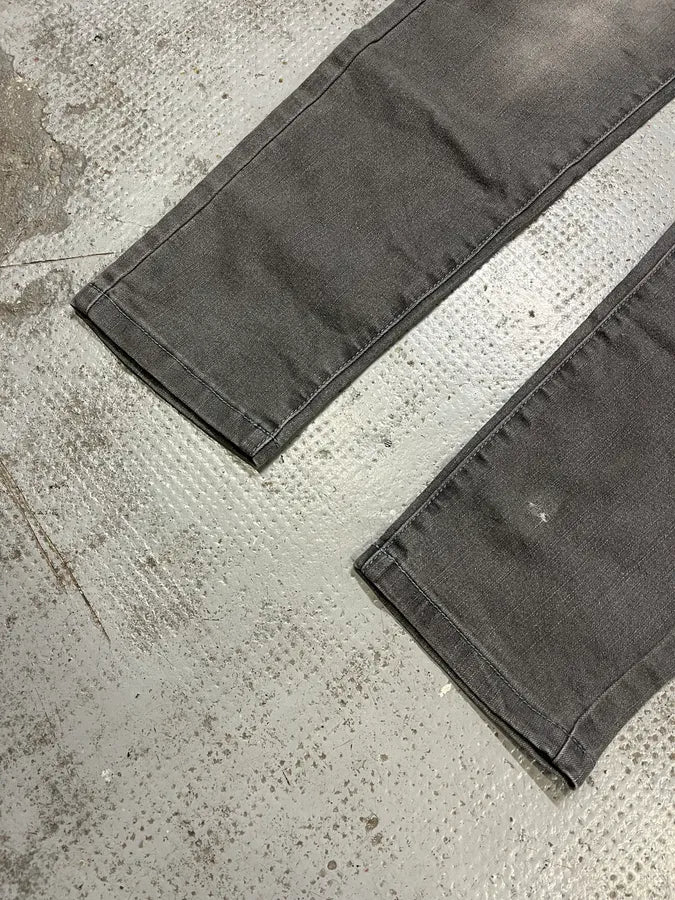 Balmain Grey Biker Denim Slim Jeans - Image 6