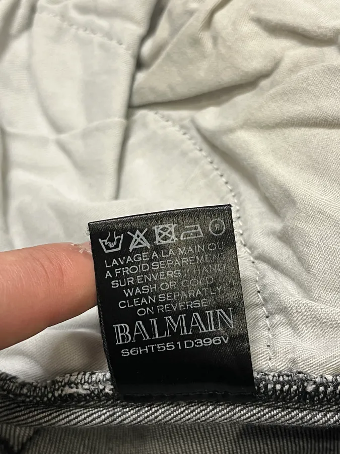 Balmain Grey Denim Jeans - Image 6
