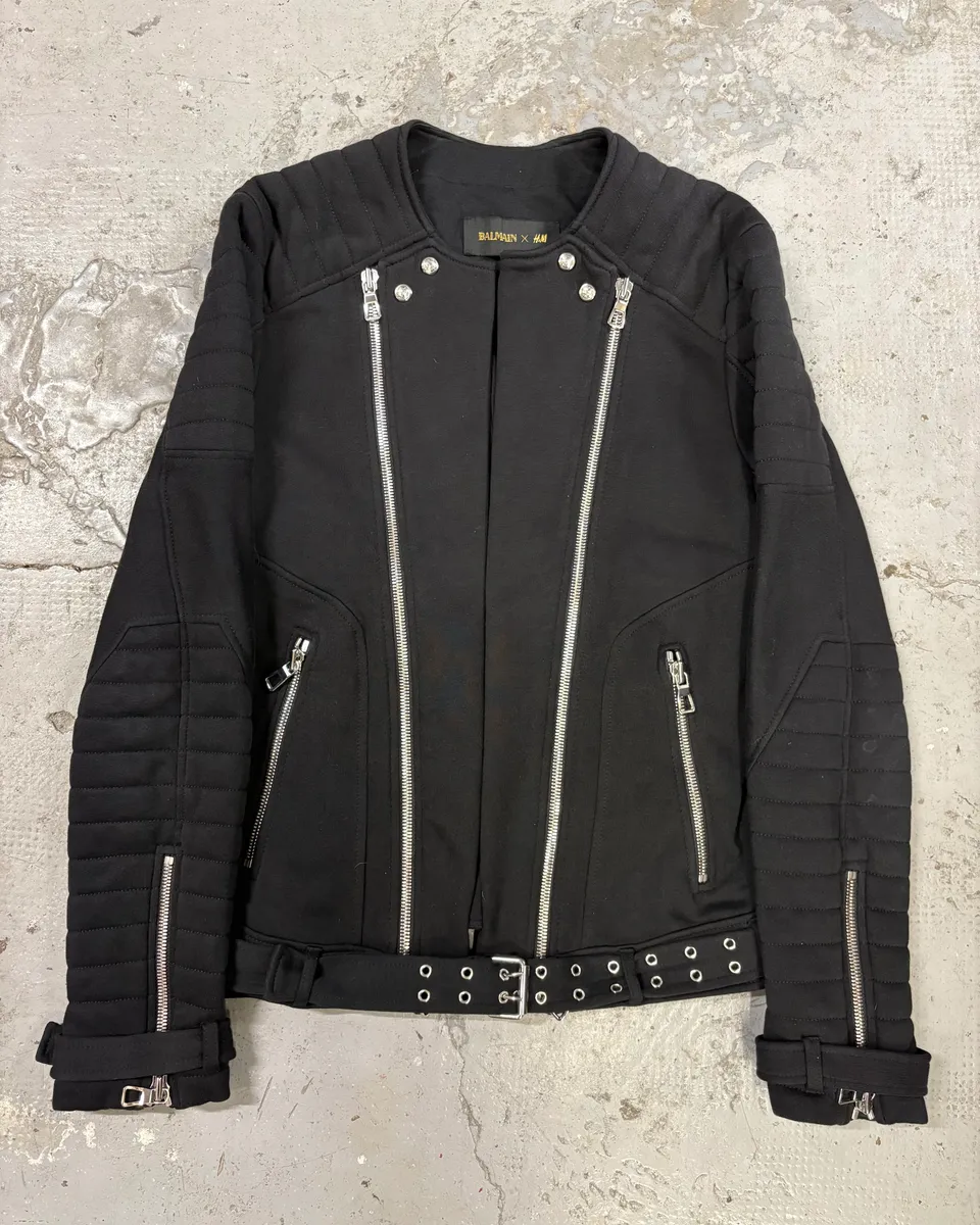 Balmain HM Black Hospin Multi Zips Avant-Garde Jacket
