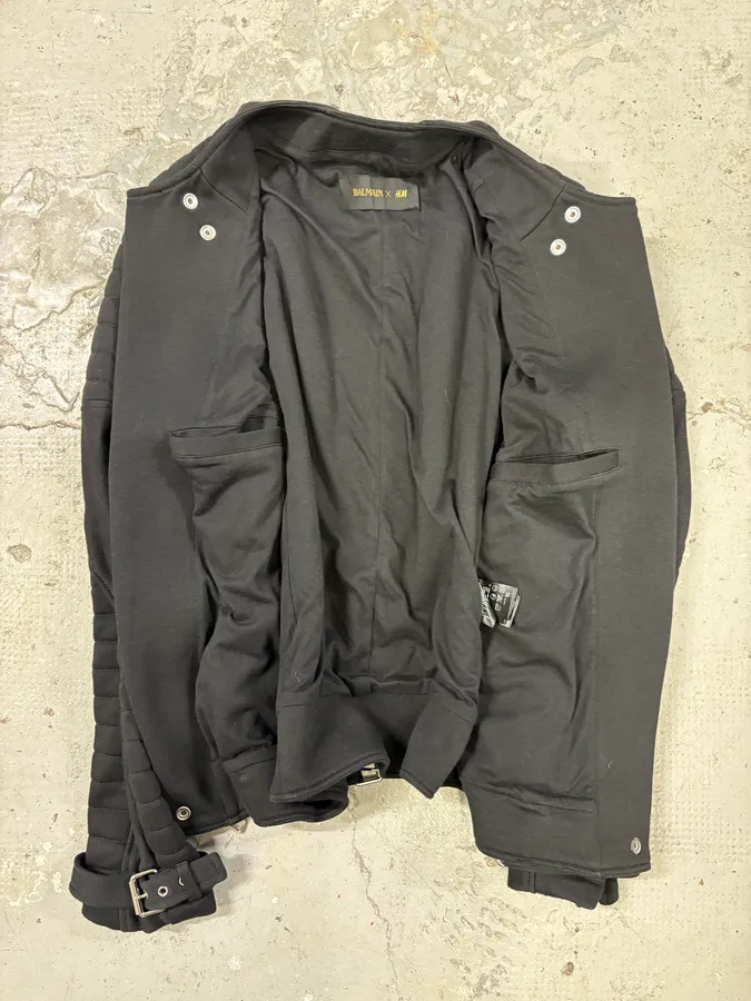 Balmain HM Black Hospin Multi Zips Avant-Garde Jacket - Image 7