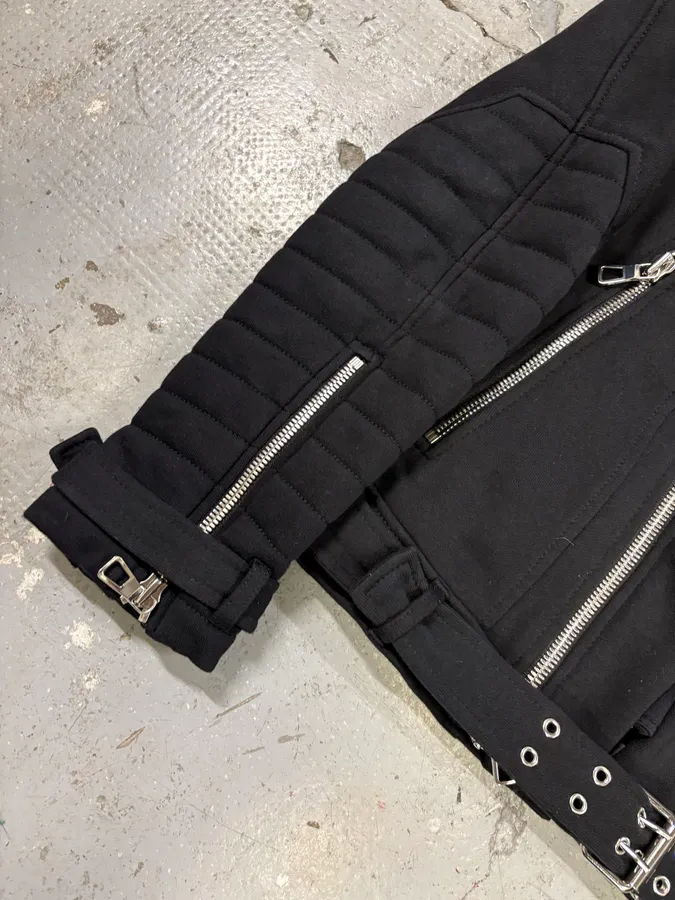 Balmain HM Black Hospin Multi Zips Avant-Garde Jacket - Image 8