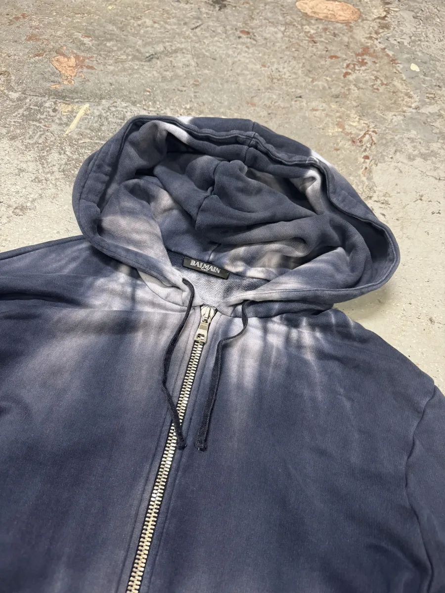 Balmain Navy Faded Dyed Effect Sweatshirt - Image 9